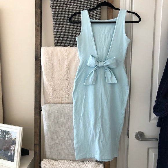 ASOS Bow Back Midi Bodycon Pencil Dress - Picture 5 of 7